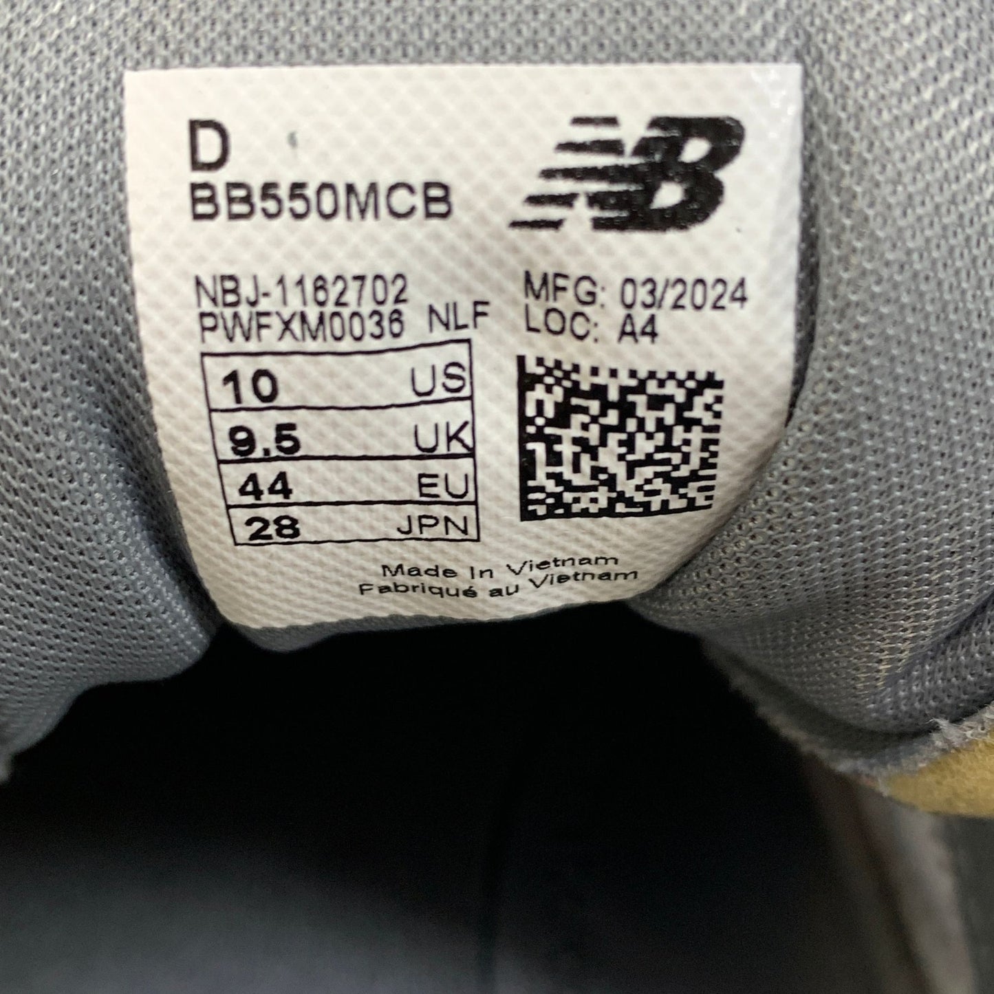 ニューバランス スニーカー BB550MCB メンズ サイズ 28cm グレー NEW BALANCE 約28.0cm【AFF13】