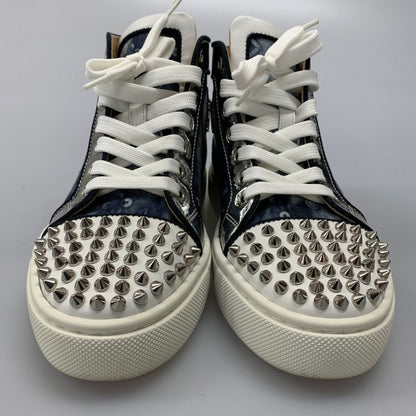 クリスチャンルブタン ハイカットスニーカー スタッズ 総柄 ブルー系 レディース サイズ35.5 Christian Louboutin 約22.0cm【AFC4-2】