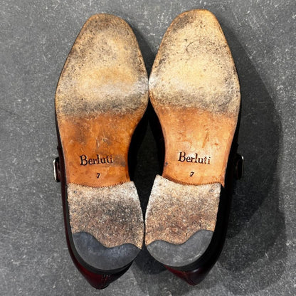 ベルルッティ レザーシューズ シングルモンク バーガンディ サイズUK7 メンズ BERLUTI ビジネスシューズ 約26.0cm【LA】【中古】