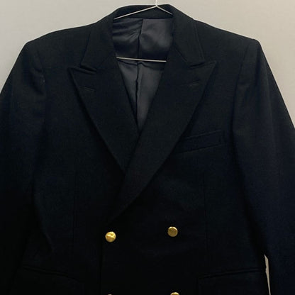 美品◆ケント VAN JACKET 金ボタン 4つボタン ダブル ブラック メンズ サイズ170-90-79  Kent 【AFA22】
