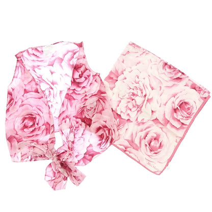 Used Max Mara Tops Scarf Floral Set Ladies Size 36 Pink MaxMara [AFB53] 