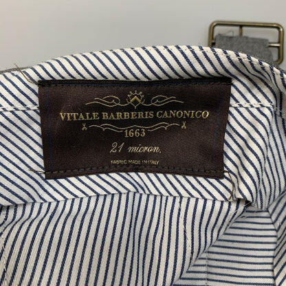 ユニバーサルランゲージ×VITALE BARBERIS CANONICO スラックス カノニコ ウール 2タック ストラップ メンズ グレー サイズSS UNIVERSAL LANGUAGE 【AFB19】