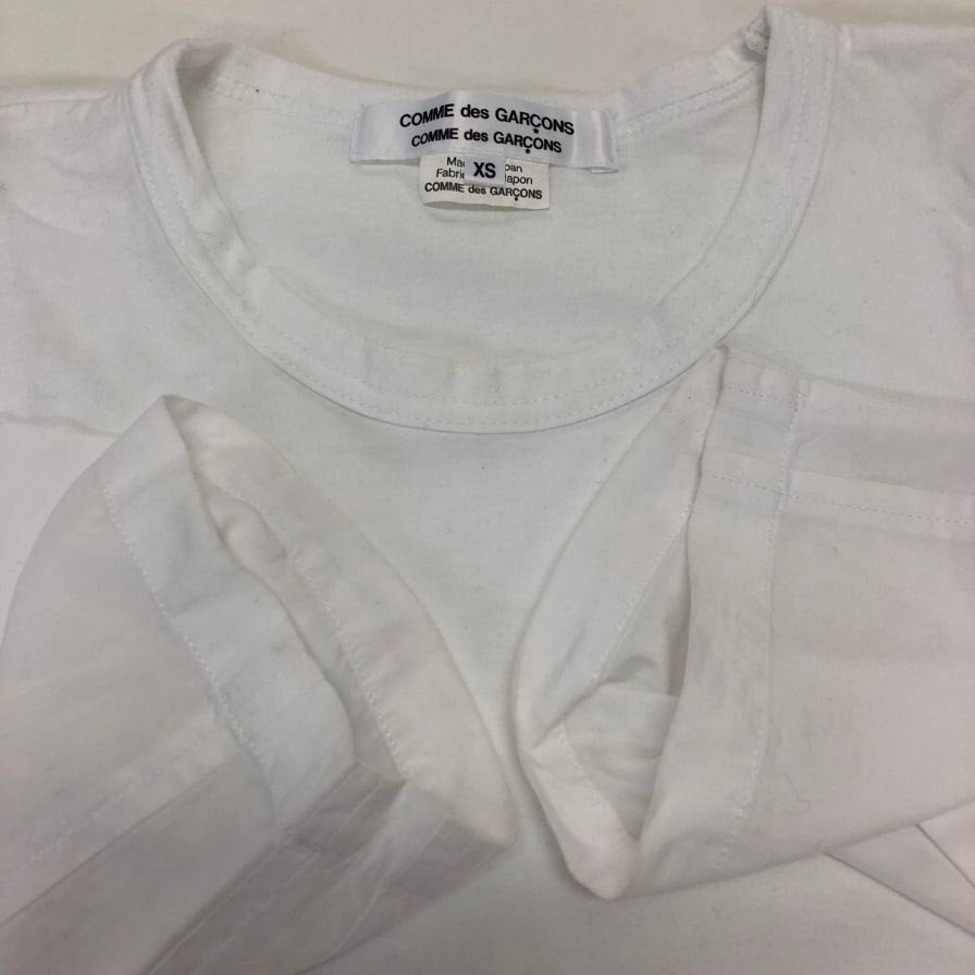 中古◆コムデギャルソン レディース 長袖異素材トップス RG-B011 AD2020 日本製 サイズXS ホワイト COMME des GARCONS 【AFB36】