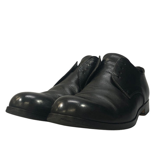 パドローネ レザーシューズ プレーントゥ ダービー カーフ メンズ ブラック サイズ41 PADRONE 約26.0cm【AFD2】