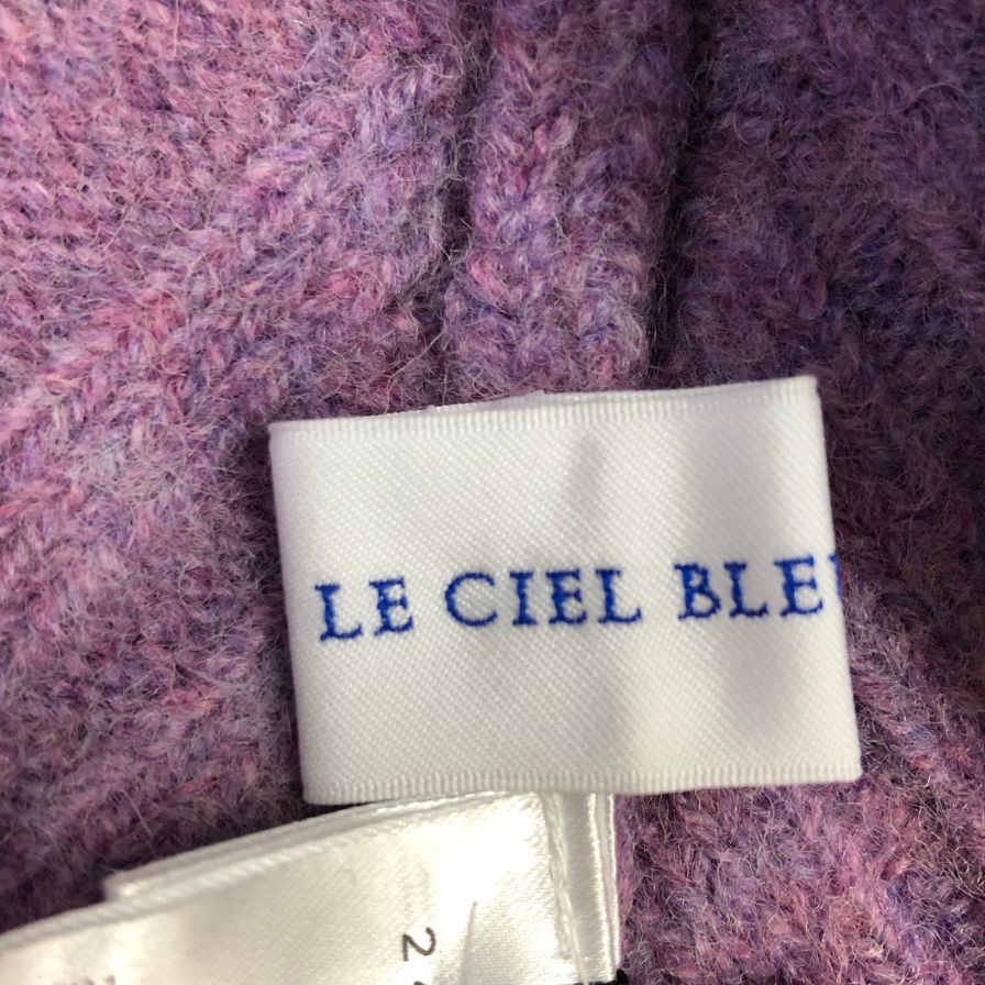 美品◆ル シェル ブルー カーディガン ウール ピンク系 レディース サイズ36 LE CIEL BLEU 【AFB1】