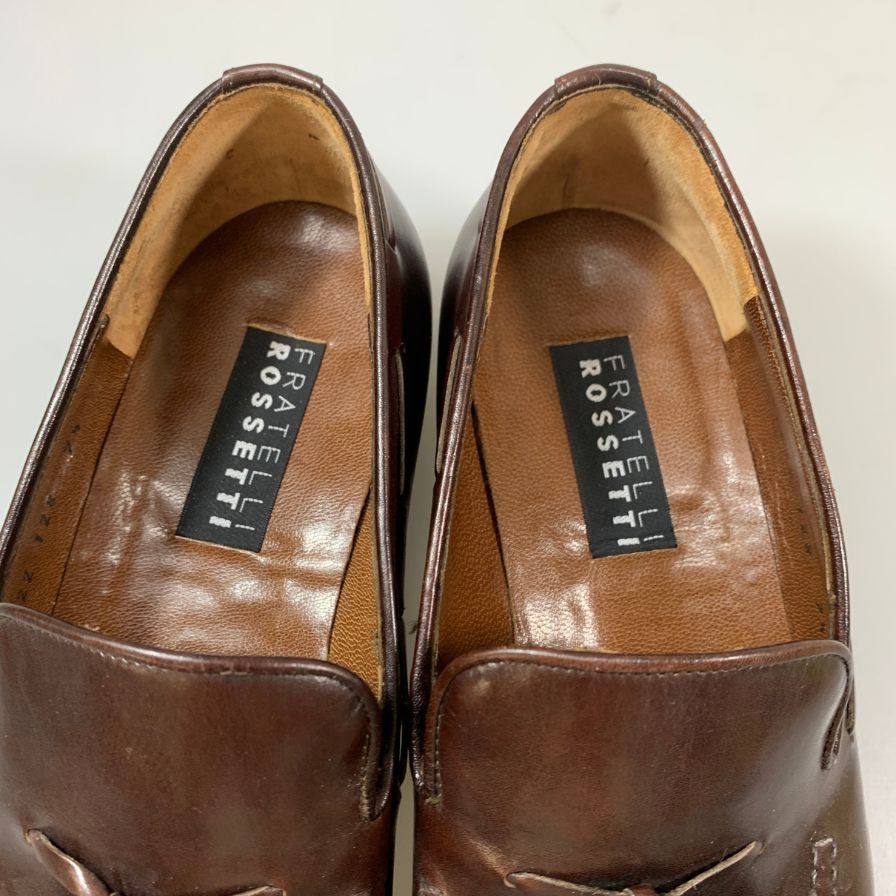 フラテッリロセッティ タッセルローファー 21422 カーフ ブラウン サイズUK7.5 メンズ FRATELLI ROSETTI 約26.0cm【AFC44-2】