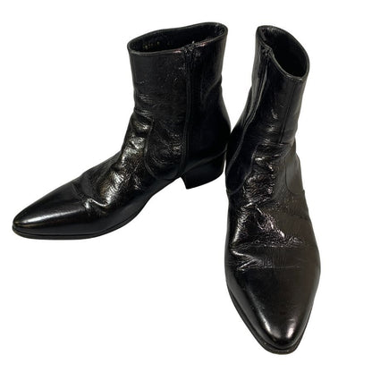 サンローラン ブーツ サイドジップ レザー ブラック メンズ サイズ42  SAINT LAURENT 約27.0cm【AFC43】