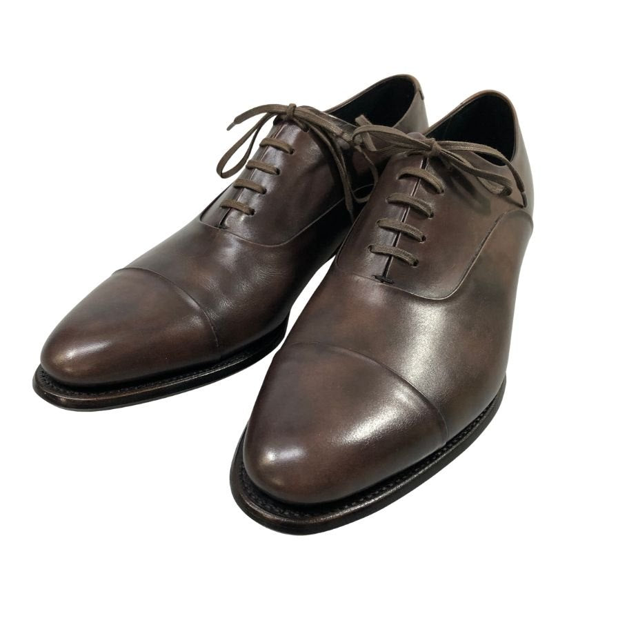 シェットランドフォックス レザーシューズ プレーントゥ デューク 055F ブラウン メンズ サイズ8.5 SHETLAND FOX 約26.5cm【AFC4】