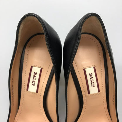 バリー ヒールパンプス ビジューバックル レザー ブラック サイズ34 メンズ BALLY 約20.5cm【AFD15-2】