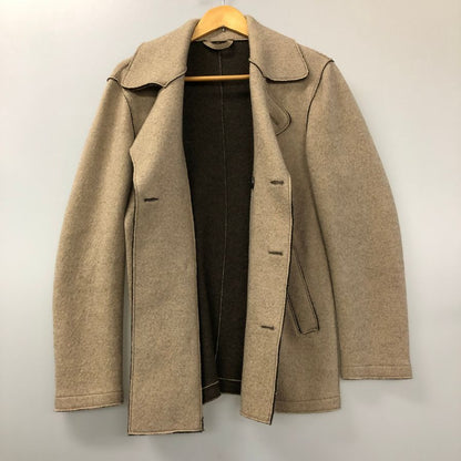 美品◆ジョルジオアルマーニ コート ダブルフェイス ウール Pコート ベージュ ブラウン サイズ48 メンズ GIORGIO ARMANI 【AFA15】