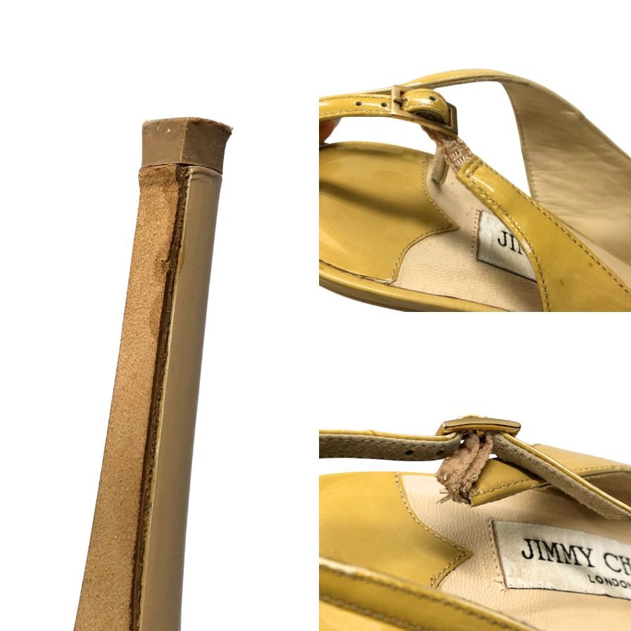 ジミーチュウ ハイヒール ストラップ イエロー サイズ38 JIMMY CHOO 約24.0cm【AFC30】