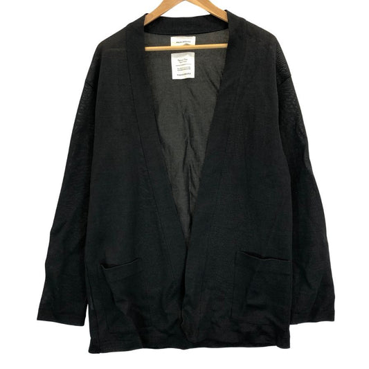 極美品◆マーカウェア ノーカラージャケット トップス メンズ サイズ2 ブラック MARKAWARE 【AFB51】