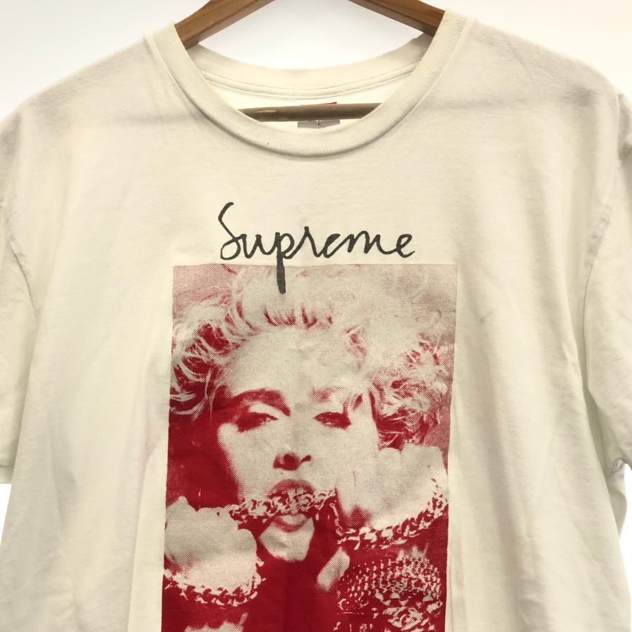 中古◆シュプリーム 18AW Tシャツ Madonna マドンナ ホワイト メンズ サイズL Supreme 【AFB27】