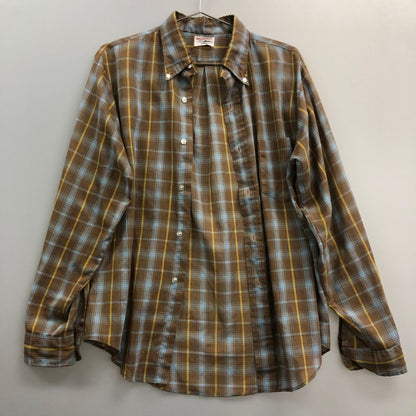 美品◆ジェーシーペニー 70S ボタンダウンシャツ Permanent Press チェック サイズM メンズ J.C.Penney 【AFB12】