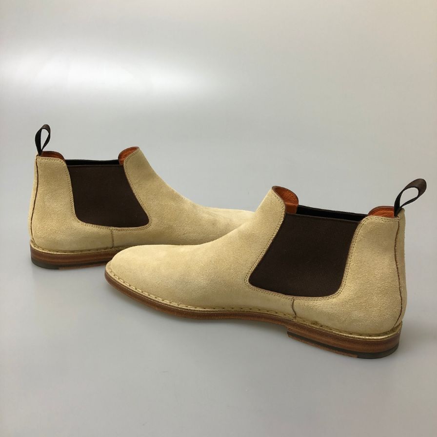 サントーニ サイドゴアブーツ スエード メンズ ベージュ サイズUK8 Santoni 約27.0cm【AFC29】