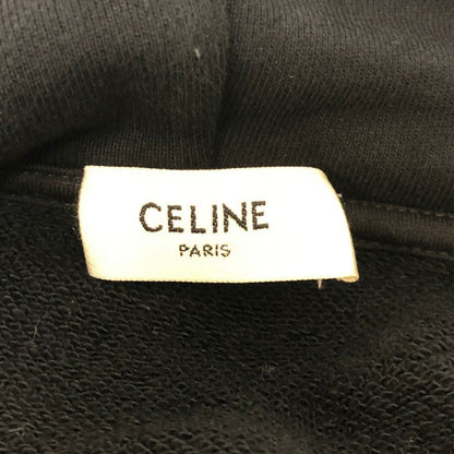 美品◆セリーヌ パーカー フロントロゴ  フーディー スウェット ブラック メンズ サイズXL CELINE 【AFF22】
