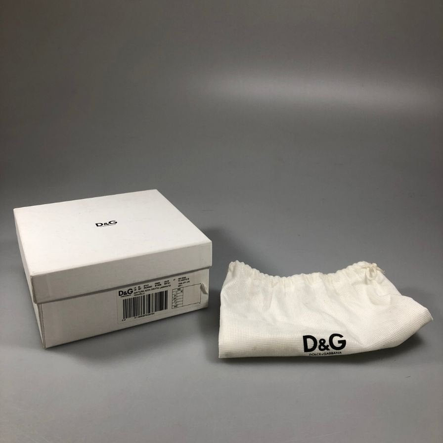 ディー＆ジー ドルチェ＆ガッバーナ レザーベルト エナメル ロゴバックル グレー系×ゴールド D&G DOLCE&GABBANA【AFI23】