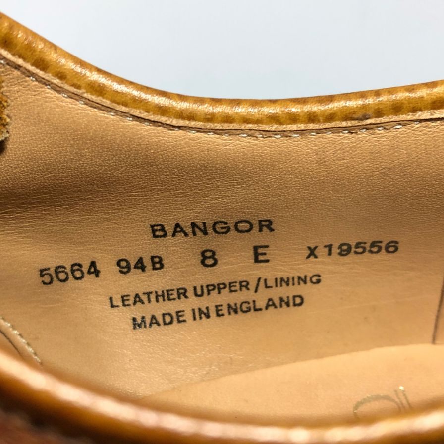 クロケットアンドジョーンズ BANGOR 別注 レザーシューズ ウィングチップ シボレザー ブラウン メンズ UK8E CROCKETT&JONES ビジネスシューズ 約26.0cm【LA】【中古】