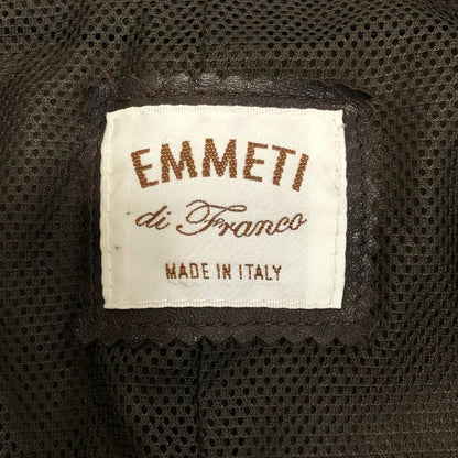 中古■エンメティ レザージャケット ダブル ブラウン メンズ サイズ44 EMMETI 【AFG1】