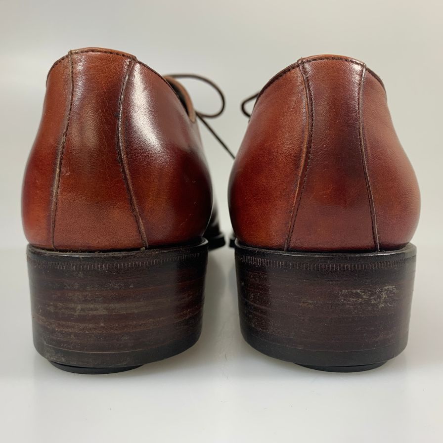メルミン レザーシューズ カーフレザー プレーントゥ ボルドー サイズ7 MEERMIN 約25.5cm【AFD6】