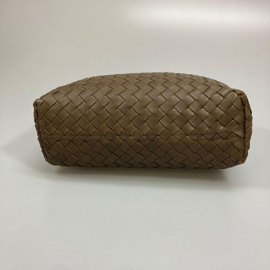 ボッテガヴェネタ ポーチ イントレチャート 化粧ケース レザー ダークブラウン BOTTEGA VENETA【AFE10】【中古】