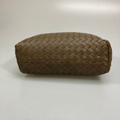 ボッテガヴェネタ ポーチ イントレチャート 化粧ケース レザー ダークブラウン BOTTEGA VENETA【AFE10】【中古】