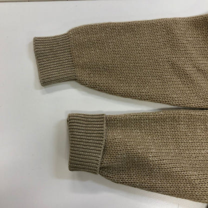 美品◆エルメネジルドゼニア ニットセーター カシミヤ100% クルーネック ベージュ系 サイズ50 メンズ Ermenegildo Zegna 【AFB41】