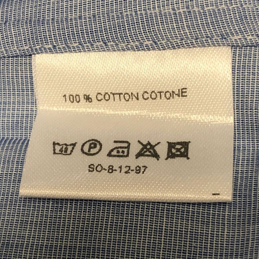 新品同様◆エルメネジルドゼニア 長袖ドレスシャツ ブルー サイズ39/15.5 Ermenegildo Zegna 【AFB34】