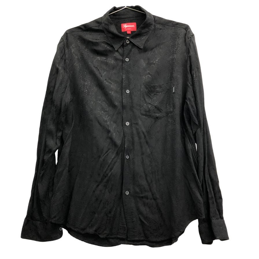 美品◆シュプリーム 20SS スネークシャツ 長袖 シャツ ブラック サイズ L  supreme 【AFB9】