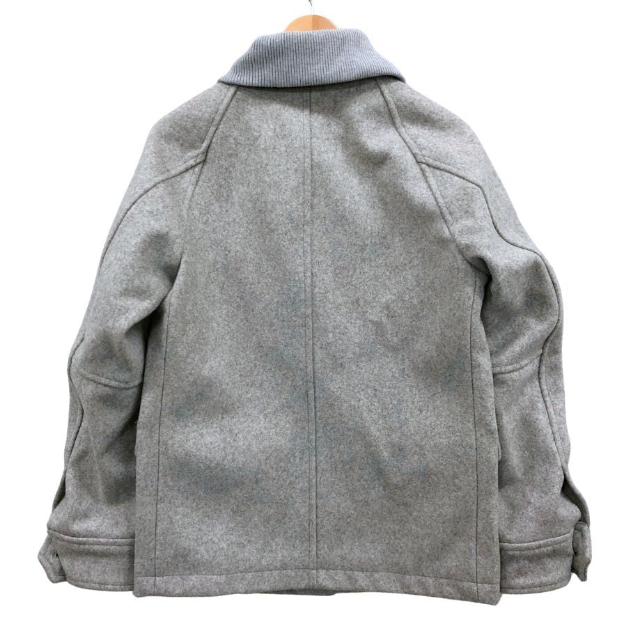 美品◆アーバンリサーチ ウールコート くるみボタン 襟リブ メンズ サイズ38 グレー URBAN RESEARCH 【AFA14】