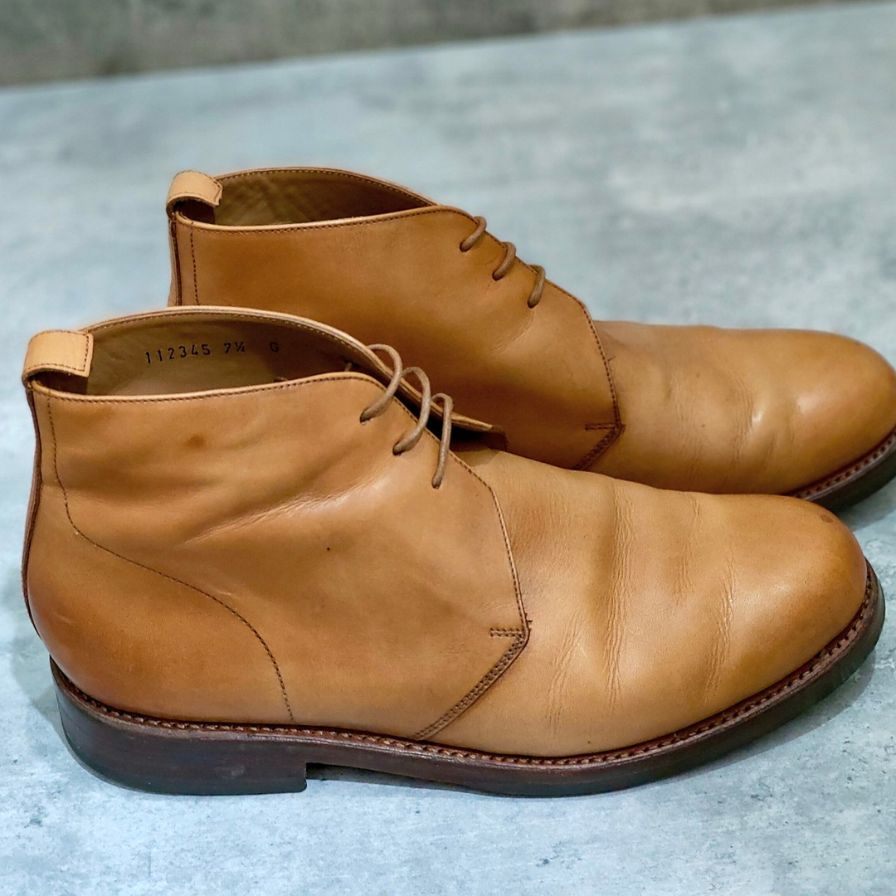 グレンソン チャッカブーツ ウェンデル カーフ ライトブラウン サイズUK7.5G GRENSON ブーツ 約25.5cm【LA】【中古】