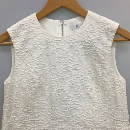 美品◆フォクシー ノースリーブワンピース 33069 レディース サイズ38 ホワイト系 FOXEY 【AFB23】
