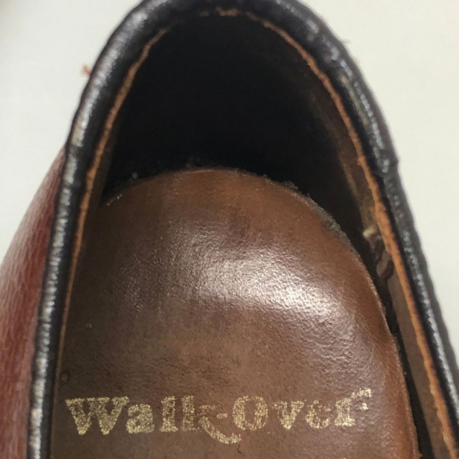 ウォークオーバー レザーシューズ プレーントゥ シボ ブラウン メンズ サイズ US10 WALK OVER 約28.0cm【AFC47】