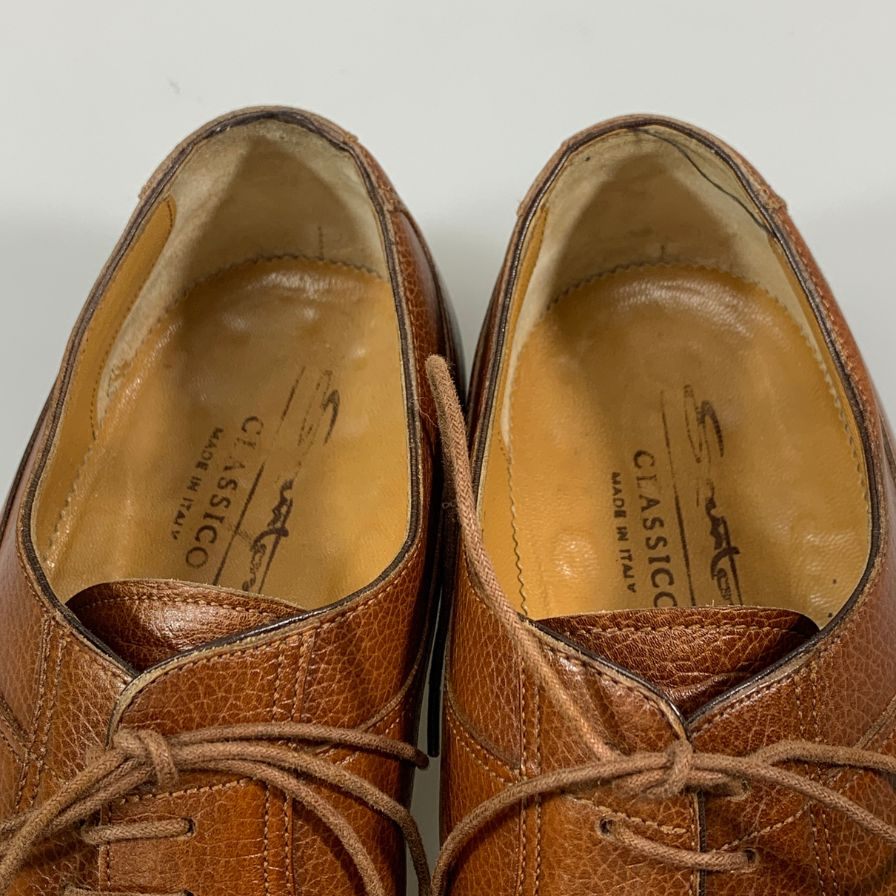 サントーニ レザーシューズ 931 Yチップ シボレザー ブラウン メンズ サイズUK8 Santoni ビジネスシューズ 約26.5cm【LA】【中古】