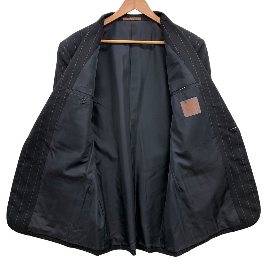 Mens Bigi メンズ・ビギ　グレー ストライプ テーラードジャケット メンズビギ スーツ ストライプ テーラードジャケット スラックス