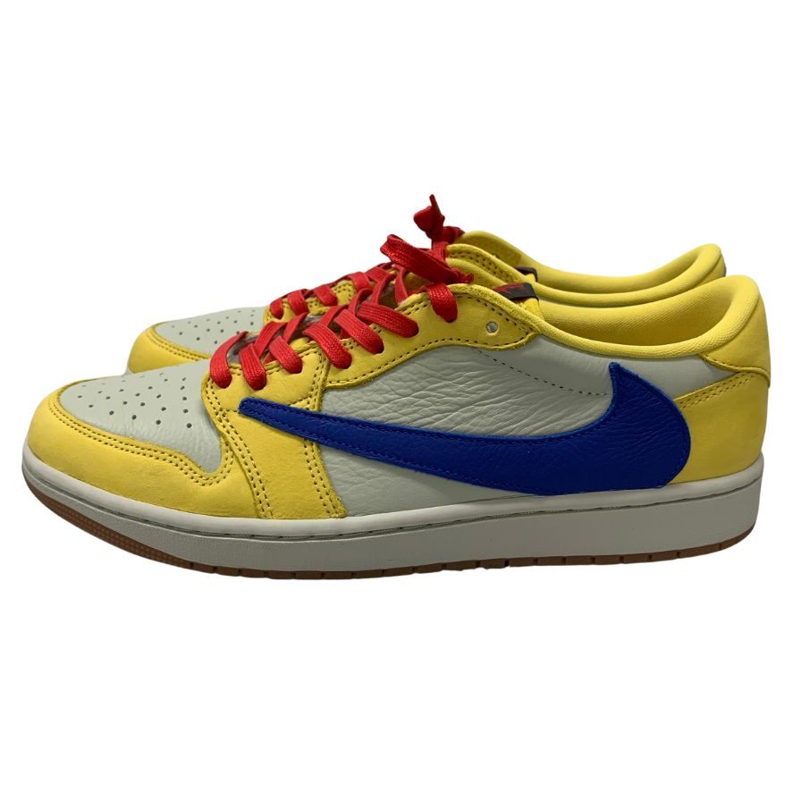 極美品◆ナイキ トラヴィススコット スニーカー DZ4137-700 エアジョーダン 1 メンズ サイズ28cm イエロー NIKE AIR JORDAN 1 LOW OG SP【AFD5】