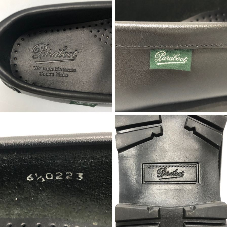 パラブーツ ローファー 0223 カーフ メンズ ブラック サイズ6ハーフ Paraboot ローファー 約25.0cm【LA】【中古】