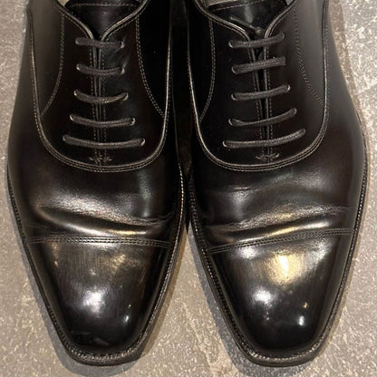 三陽山長 友也 ストレートチップ カーフ ブラック サイズUK6 ビジネスシューズ 約24.0cm【LA】【中古】