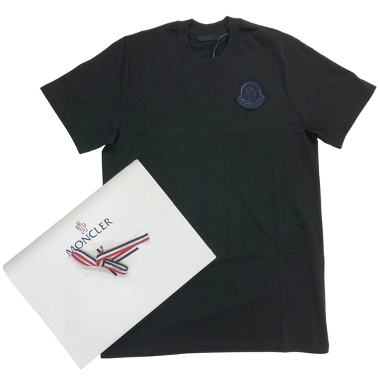 新品同様◆モンクレール  ロゴ ワッペン Tシャツ  メンズ サイズ M ブラック  C-SCOM-23-5448 MONCLER 【AFI21】