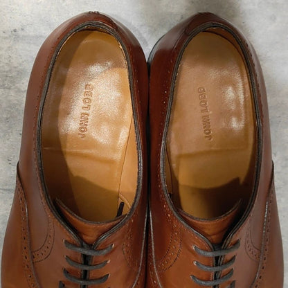 ジョンロブ レザーシューズ ソーントン SAUNTON カーフ 7000ラスト ライトブラウン サイズUK6E JOHN LOBB ビジネスシューズ 約24.5cm【LA】【中古】