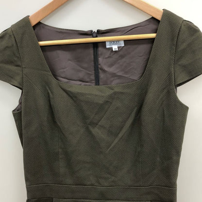美品◆フォクシー ブティック 膝下ワンピース ダークオリーブ 40サイズ FOXEY BOUTIQUE 【AFB42】