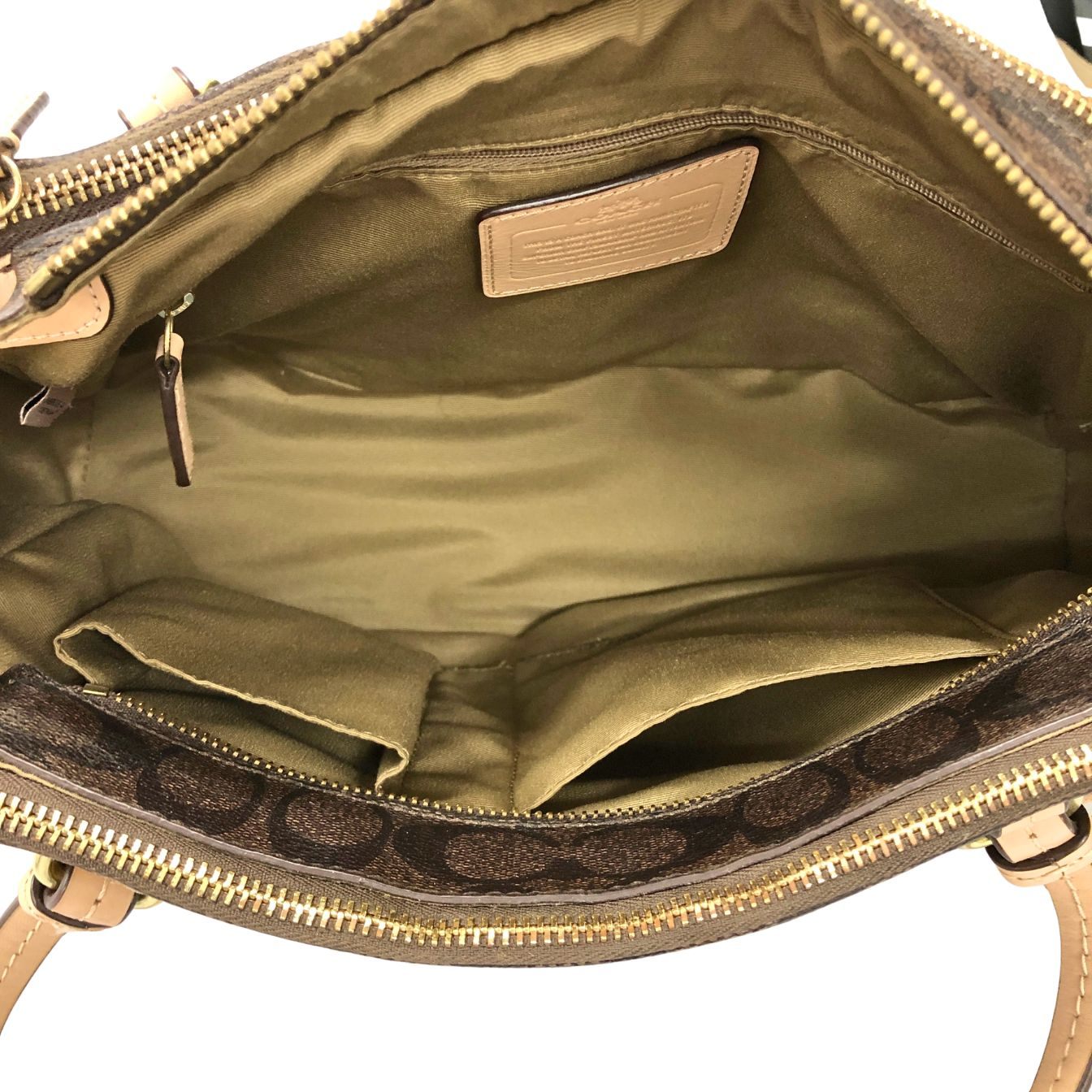 コーチ ハンドバッグ ペイトン シグネチャー ブラウン PVC×レザー レディース F32838 COACH【AFE12】
