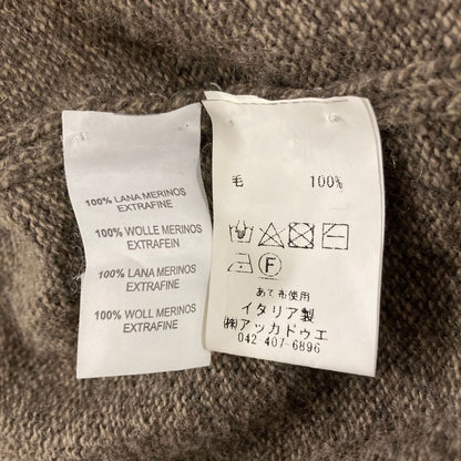 中古◆プランディ ニット ブルゾン ダブルジップ ウール100% イタリア製 メンズ サイズ 52 ブラウン PRANDI 【AFB14】