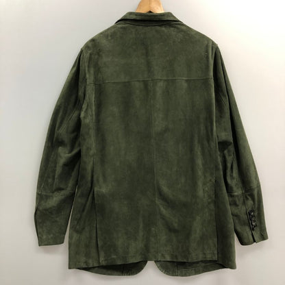 美品◆チェザレアットリーニ スエード ジャケット  グリーン メンズ サイズ52 Cesare Attolini 【AFB7】