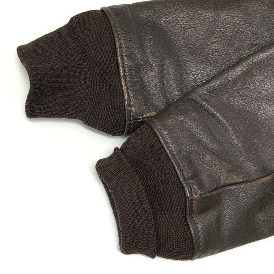 美品◆ブリルブロス レザージャケット TYPE G-1 MIL-J-7823E IDEALジップ サイズ40 メンズ ブラウン BRILL BROS 【AFG1】