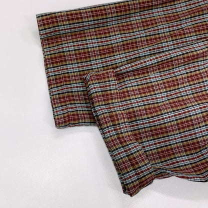 中古◆アロー 開襟シャツ 半袖 チェック コットン USA製 メンズ サイズ15-15 1/2 ARROW 【AFB27】