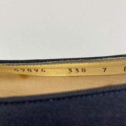 サルバトーレ フェラガモ リボンパンプス レディース サイズ7B ブラック Salvatore Ferragamo 約24.5cm【AFC30】