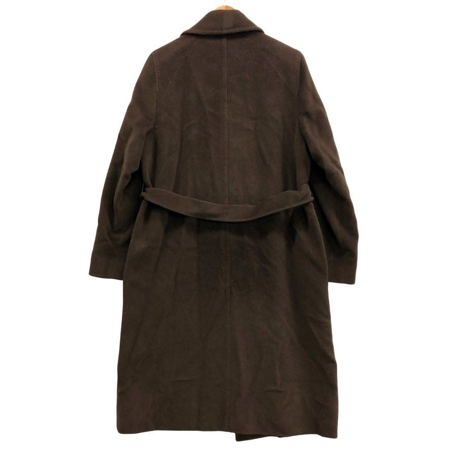 美品◆マックスマーラ チェスターコート アンゴラ ウール ロング丈 ブラウン レディース サイズ42 MaxMara 【AFA12】