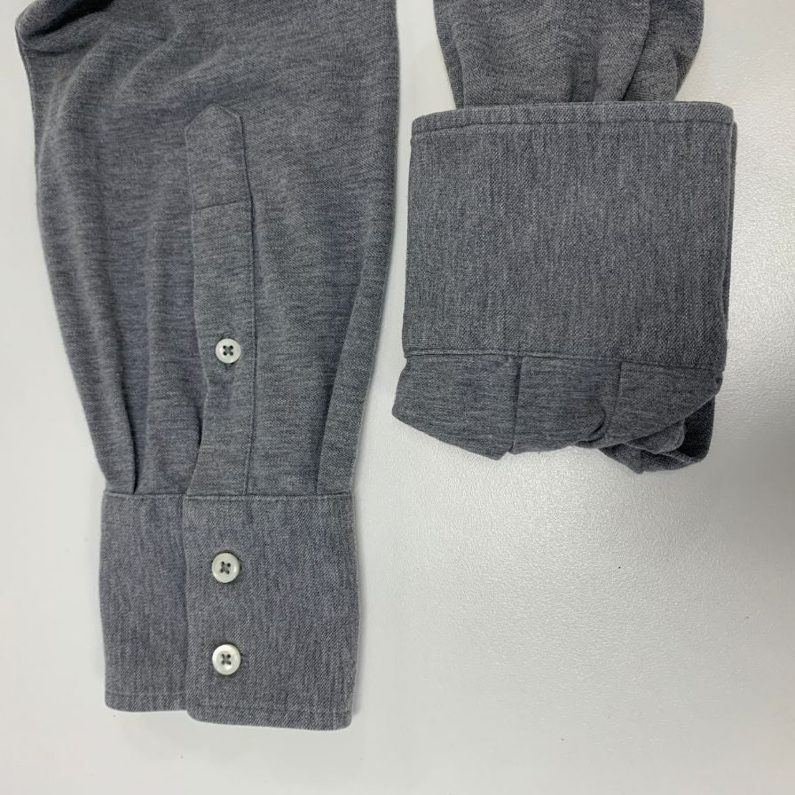中古◆ブルネロクチネリ 長袖トップス スリムフィット ストレッチコットン メンズ サイズM グレー Brunello Cucinelli 【AFB35】