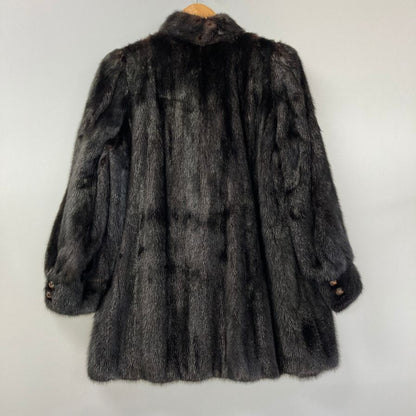 中古◆ドナルド ブルックス ミンクコート サイズ13号 ブラック系 レディース 毛皮 ファーコート アウター DONALD BROOKS 【AFA19】